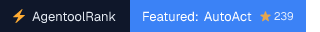 AutoAct on AgentoolRank badge