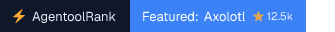 Axolotl on AgentoolRank badge