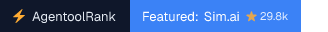 Sim.ai on AgentoolRank badge